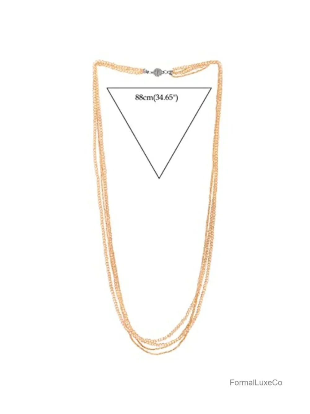Elegant Multi-Strand Statement Necklace with Crystal Beads Pendant for Parties